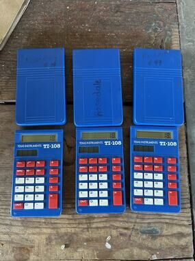 Texas Instruments TI-108 Elementary School Calculator LOT OF 3 Used